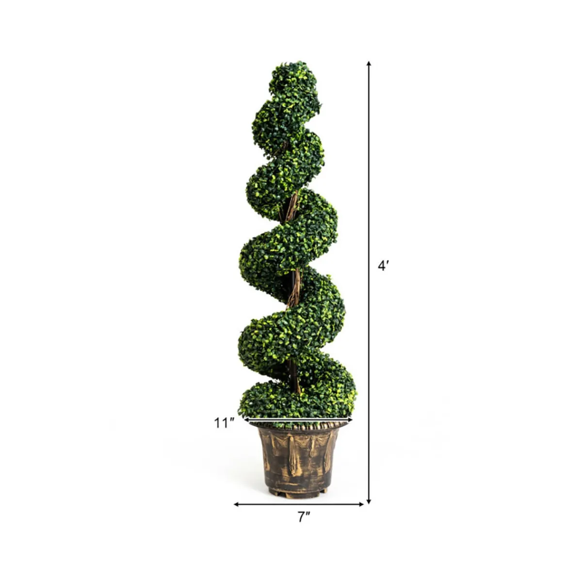 GoPlus (Costway) 4' Artificial Boxwood Spiral Topiary Trees (Set of 2)