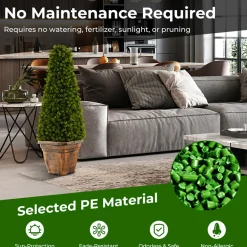 GoPlus (Costway) 3' Artificial Boxwood Topiary Tree with Cement Flowerpot