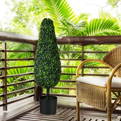 GoPlus (Costway) 3' Artificial Boxwood Tower Topiary Trees (Set of 2)