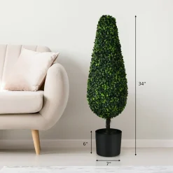 GoPlus (Costway) 3' Artificial Boxwood Tower Topiary Trees (Set of 2)