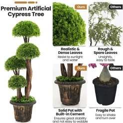 GoPlus (Costway) 3' Artificial Cedar Topiary Tree with Rattan Trunk