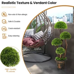 GoPlus (Costway) 3' Artificial Cedar Topiary Tree with Rattan Trunk