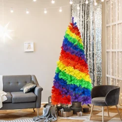 Village Lighting Company 7' Artificial Rainbow Hinged Christmas Tree