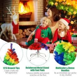 Village Lighting Company 7' Artificial Rainbow Hinged Christmas Tree