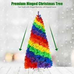 Village Lighting Company 7' Artificial Rainbow Hinged Christmas Tree