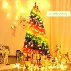 Village Lighting Company 7' Artificial Rainbow Hinged Christmas Tree