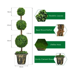 GoPlus (Costway) 4' Artificial Topiary Triple Ball Tree