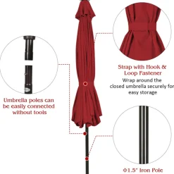 GoPlus (Costway) 10' Cantilever Patio Umbrella with Solar Powered Lights