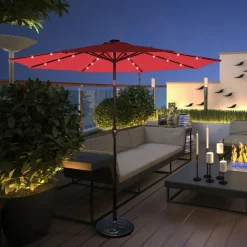 GoPlus (Costway) 10' Cantilever Patio Umbrella with Solar Powered Lights