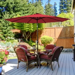 GoPlus (Costway) 10' Cantilever Patio Umbrella with Solar Powered Lights