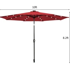 GoPlus (Costway) 10' Cantilever Patio Umbrella with Solar Powered Lights