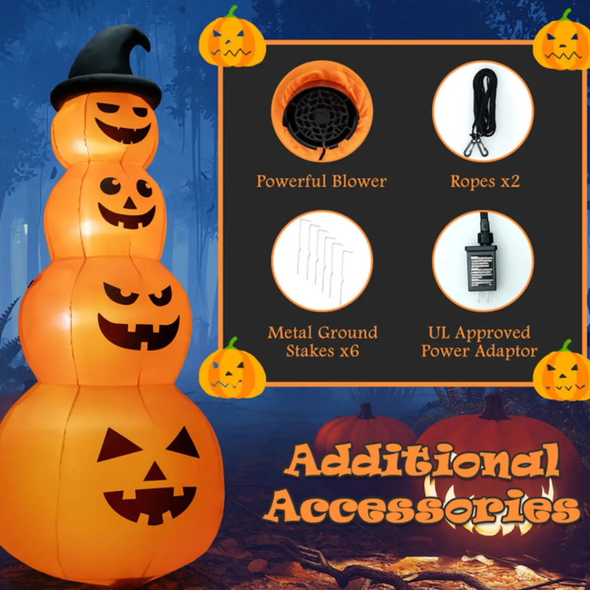 GoPlus (Costway) 8' Inflatable Halloween Pumpkin Stack
