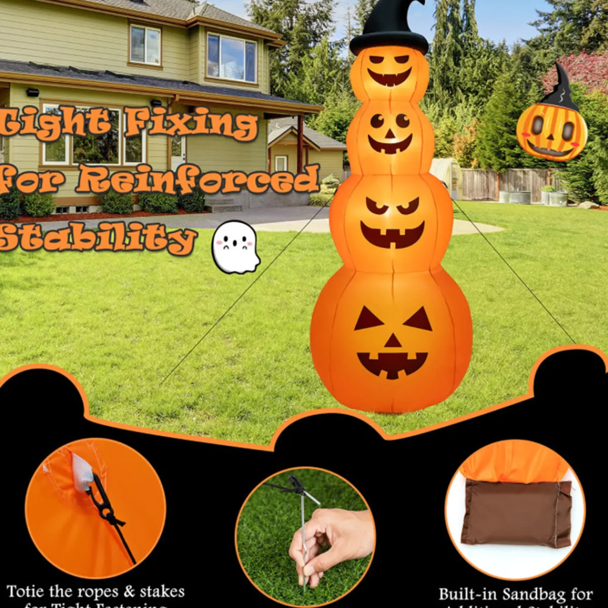 GoPlus (Costway) 8' Inflatable Halloween Pumpkin Stack
