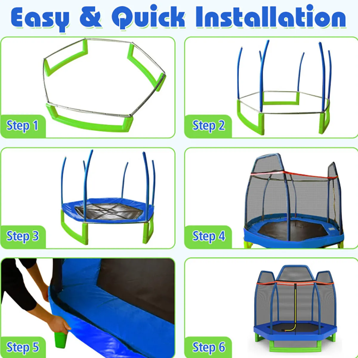 GoPlus (Costway) 7' Kids Bounce Jumper Trampoline with Enclosure