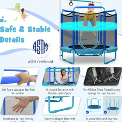 GoPlus (Costway) 5' Kids 3-in-1 Game Trampoline with Enclosure Net Spring Pad