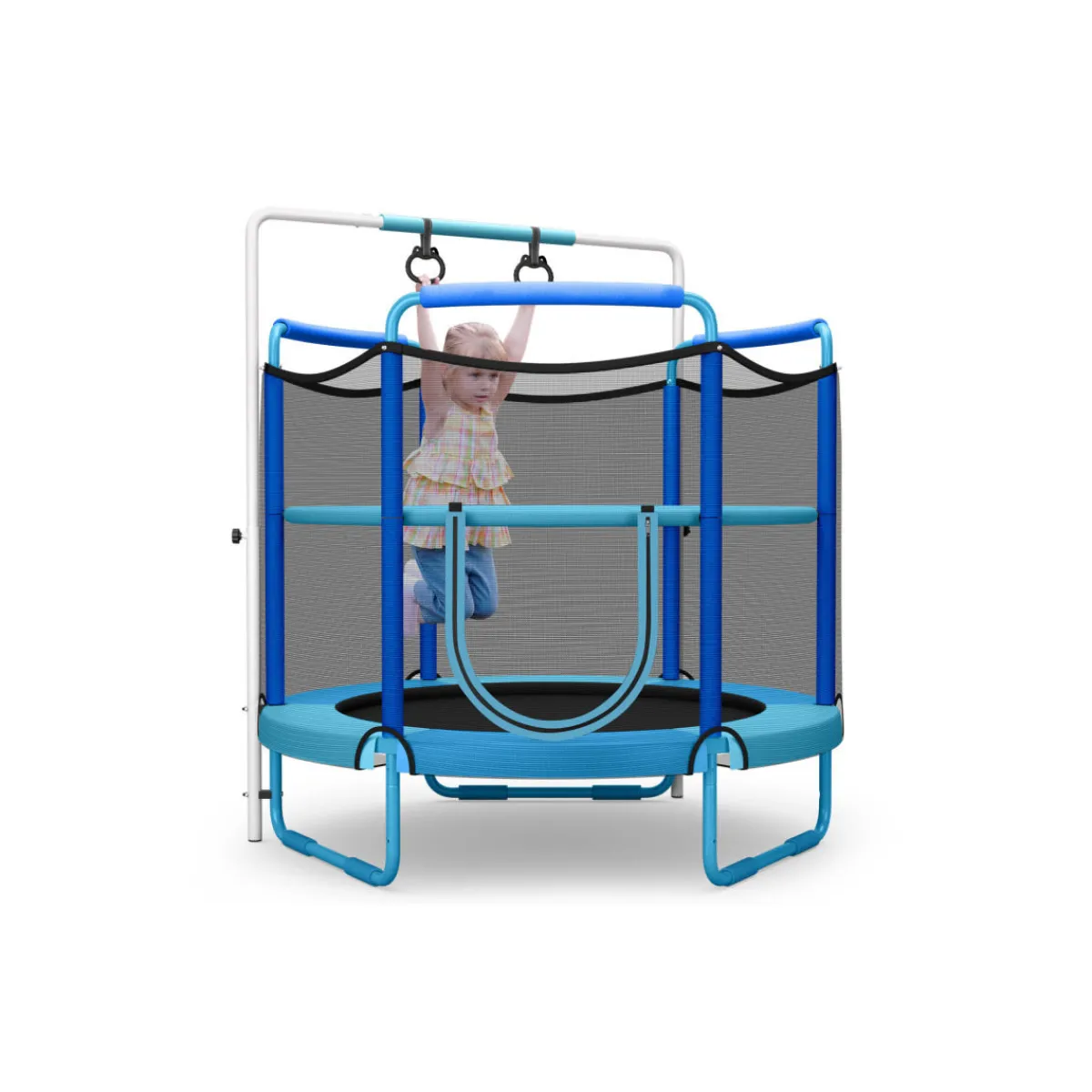GoPlus (Costway) 5' Kids 3-in-1 Game Trampoline with Enclosure Net Spring Pad