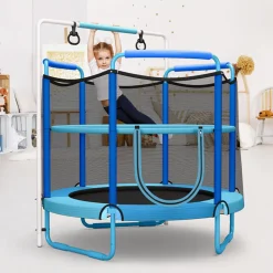 GoPlus (Costway) 5' Kids 3-in-1 Game Trampoline with Enclosure Net Spring Pad