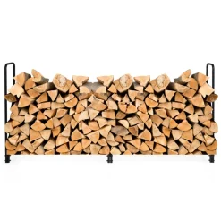 Shinerich International Inc 8' Outdoor Steel Firewood Log Rack
