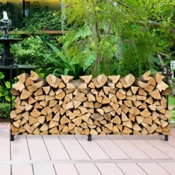 Shinerich International Inc 8' Outdoor Steel Firewood Log Rack