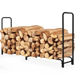Shinerich International Inc 8' Outdoor Steel Firewood Log Rack