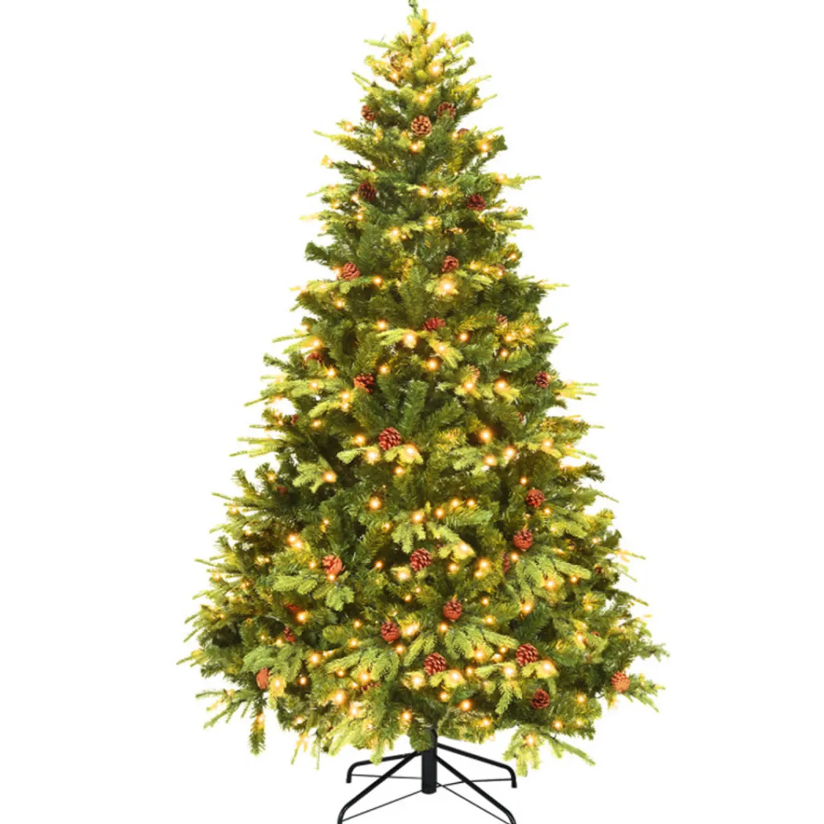 Village Lighting Company 7' Pre-Lit Artificial Christmas Tree with Pinecones