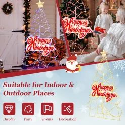 GoPlus (Costway) 5.6' Pre-Lit Happy Holidays Christmas Tree Decoration