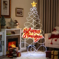 GoPlus (Costway) 5.6' Pre-Lit Happy Holidays Christmas Tree Decoration