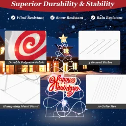 GoPlus (Costway) 5.6' Pre-Lit Happy Holidays Christmas Tree Decoration