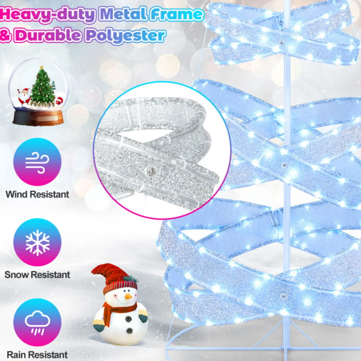 Village Lighting Company 7' Pre-Lit Spiral Christmas Tree Decoration