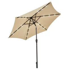 Sharper Image 9' Solar LED Lighted Patio Table Umbrella