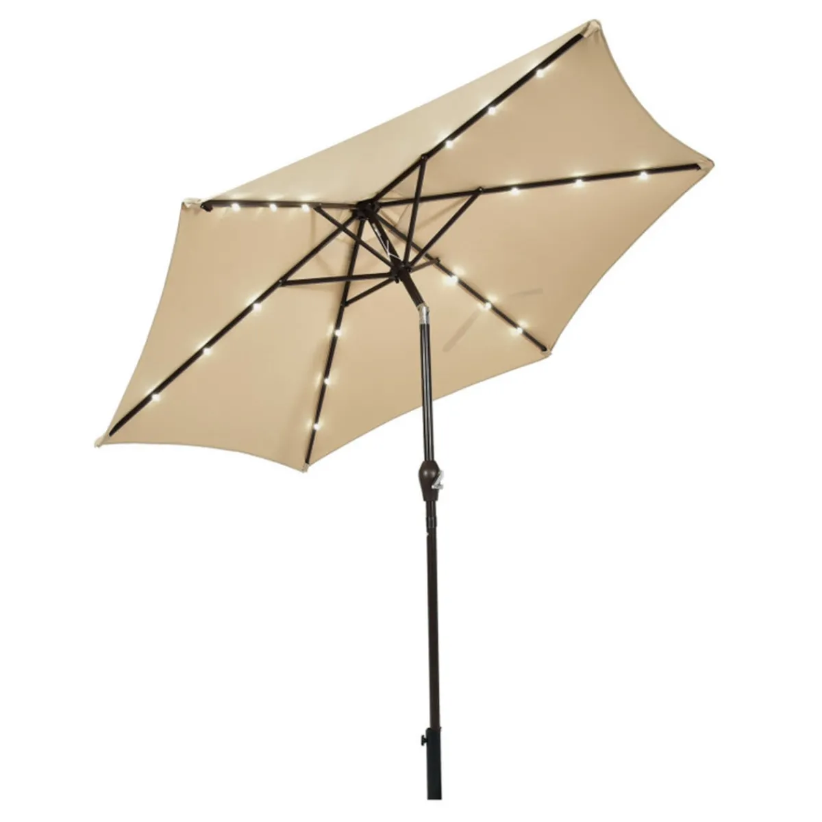 Sharper Image 9' Solar LED Lighted Patio Table Umbrella