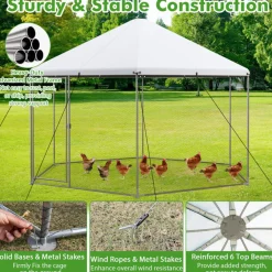 GoPlus (Costway) 13' Wire Mesh Hexagonal Chicken Coop