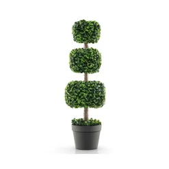 GoPlus (Costway) 35'' Artificial Boxwood Topiary Ball Tree with Cement Pot
