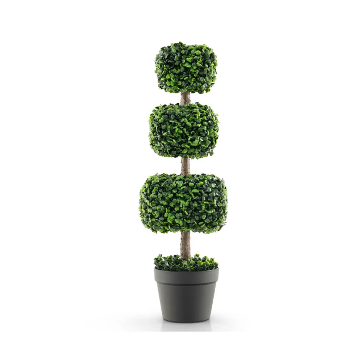 GoPlus (Costway) 35'' Artificial Boxwood Topiary Ball Tree with Cement Pot