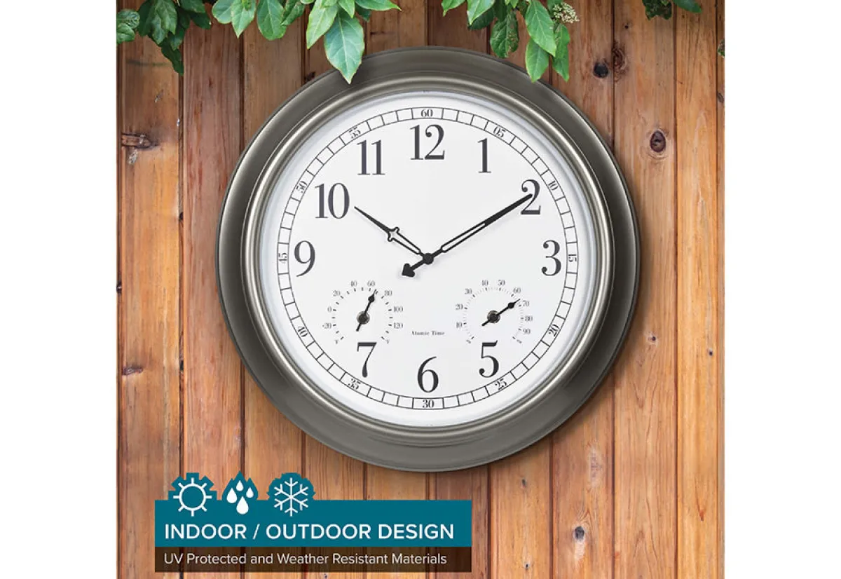 LaCrosse Technology, Ltd. 18'' Atomic Outdoor Clock with Thermometer and Humidity