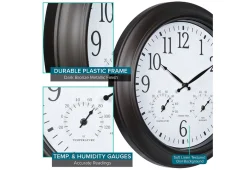 LaCrosse Technology, Ltd. 18'' Atomic Outdoor Clock with Thermometer and Humidity