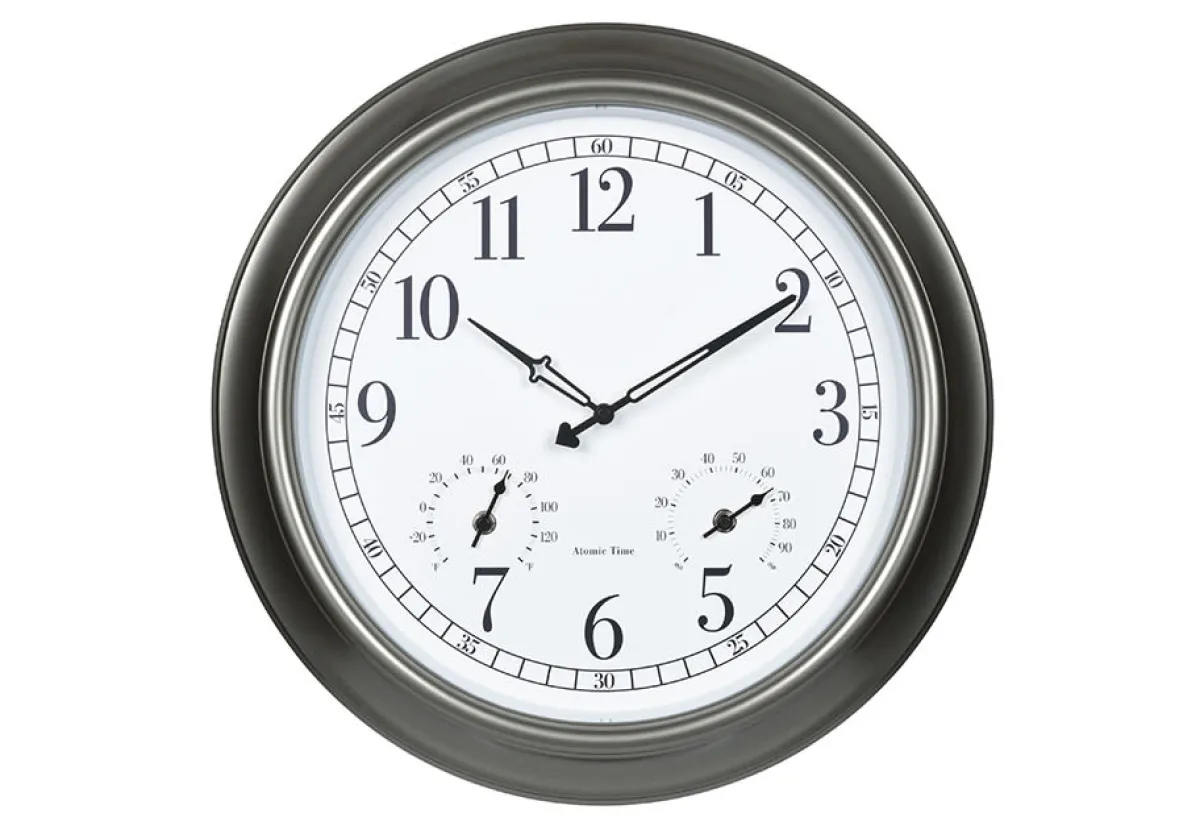 LaCrosse Technology, Ltd. 18'' Atomic Outdoor Clock with Thermometer and Humidity