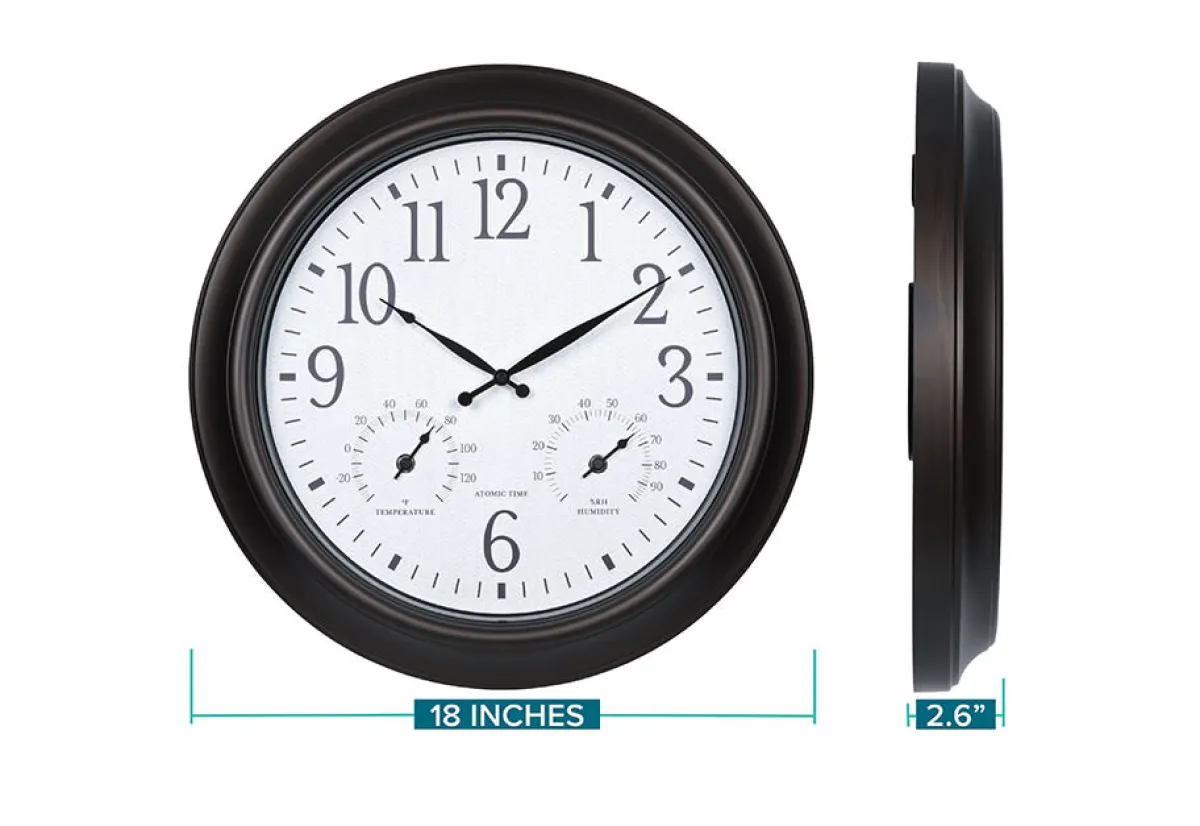 LaCrosse Technology, Ltd. 18'' Atomic Outdoor Clock with Thermometer and Humidity