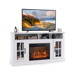 GoPlus (Costway) 58'' Fireplace TV Stand with Side Cabinets