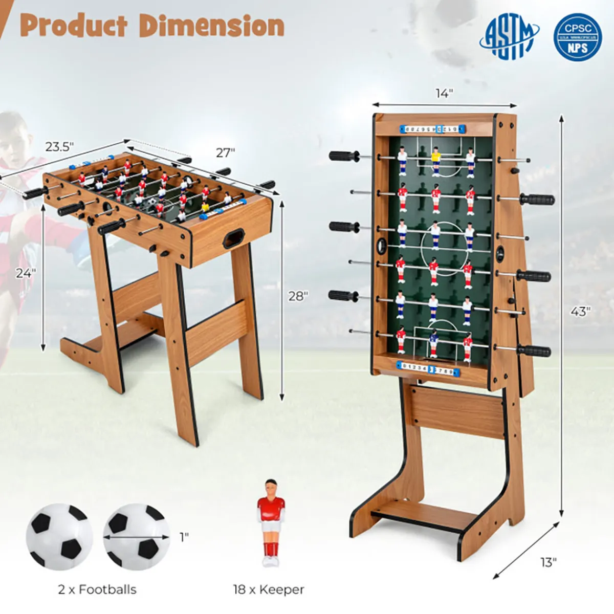 Escalade Sports 27'' Folding Foosball Table