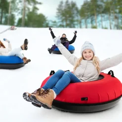 GoPlus (Costway) 40'' Heavy-Duty Inflatable Snow Sled with Tow Strap