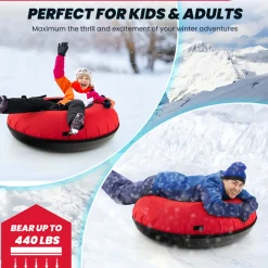 GoPlus (Costway) 40'' Heavy-Duty Inflatable Snow Sled with Tow Strap