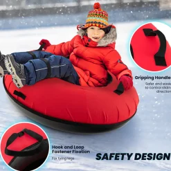 GoPlus (Costway) 40'' Heavy-Duty Inflatable Snow Sled with Tow Strap