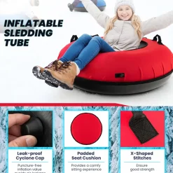 GoPlus (Costway) 40'' Heavy-Duty Inflatable Snow Sled with Tow Strap