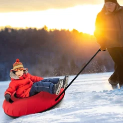GoPlus (Costway) 40'' Heavy-Duty Inflatable Snow Sled with Tow Strap
