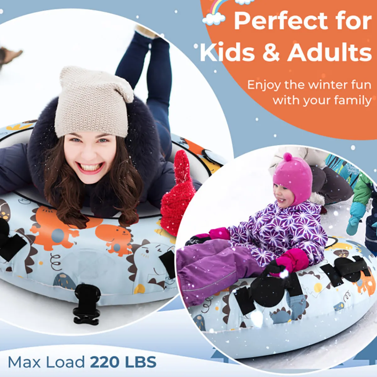 GoPlus (Costway) 52'' Heavy-Duty Inflatable Snow Sled