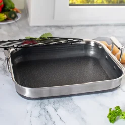Livwell Brands LLC 14'' Hybrid Nonstick Roasting Pan with Rack