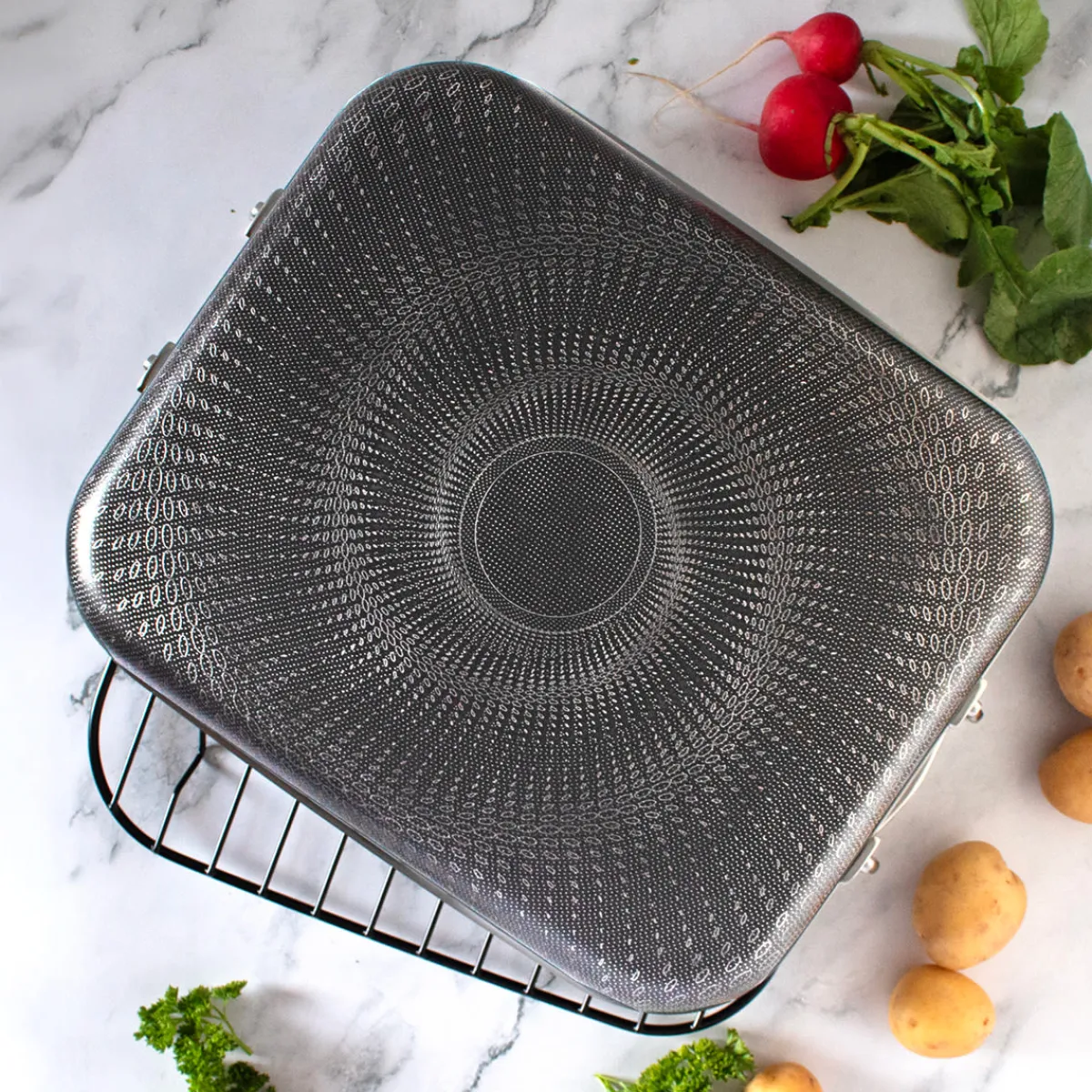 Livwell Brands LLC 14'' Hybrid Nonstick Roasting Pan with Rack