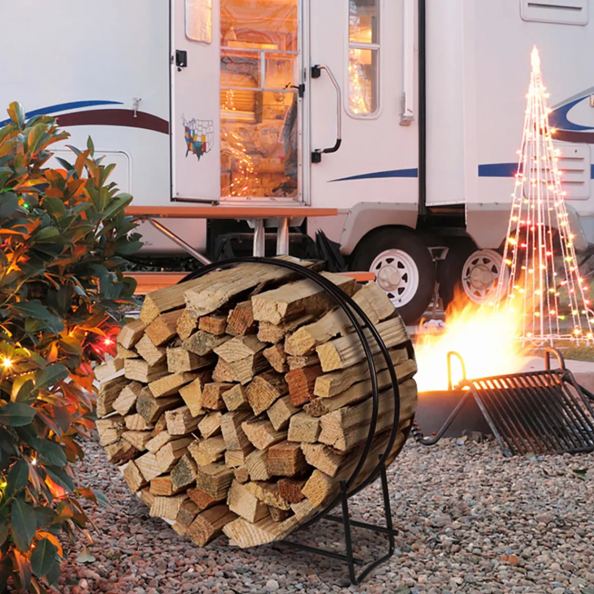 Masontops Inc 40'' Log Hoop Firewood Storage Rack