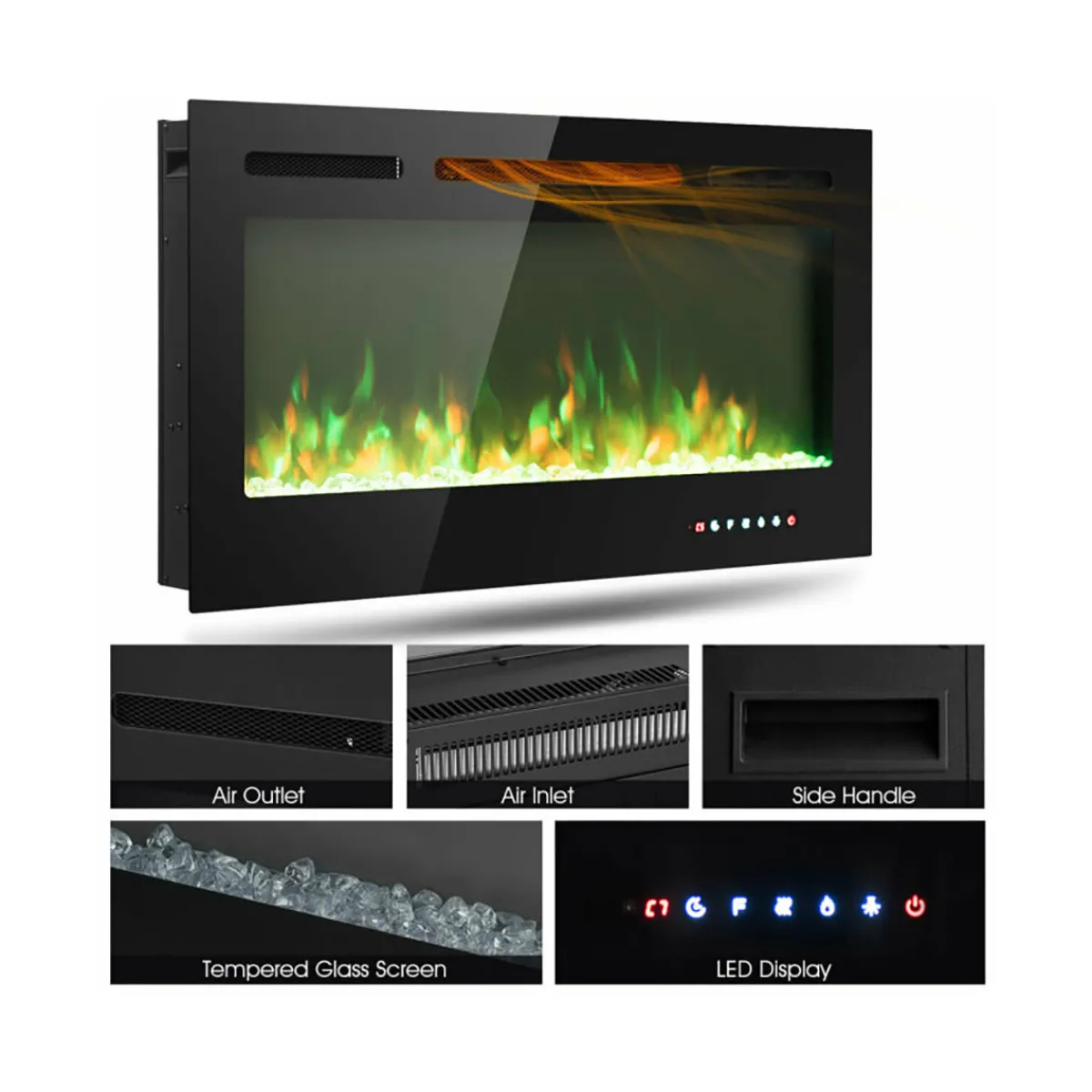 GoPlus (Costway) 40'' Recessed Electric Fireplace